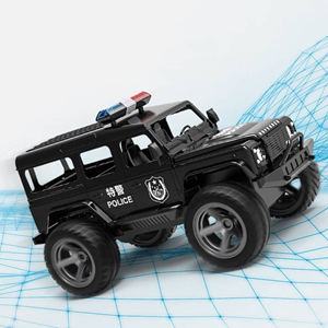 ماشین کنترلی شارژی جیپ پلیس مشکی Remote Control LAND ROVER DEFENDER POLICE JEEP 2.4G -اسباب بازی
